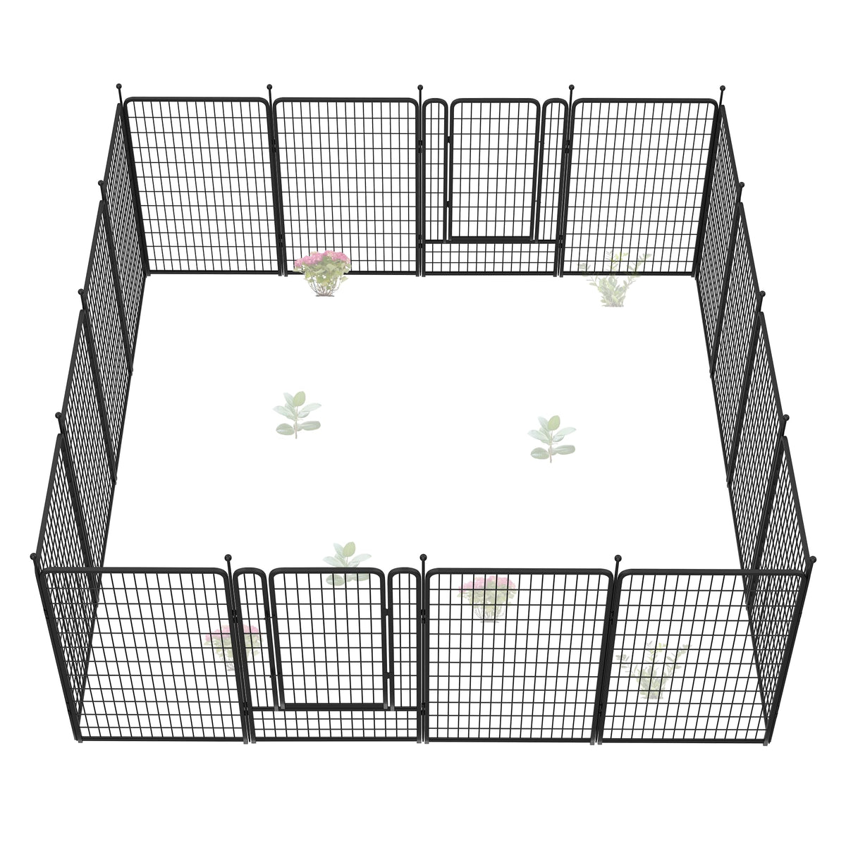 FXW No Dig Garden Fence, Outdoor for Yard, 50in(H) x 62.6ft(L), 24 Panels