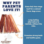 Amazing Dog Treats - Bully Sticks for Small Dogs (12 Inch Small- 100 Count) - Premium Thin Junior Bully Sticks for Dogs