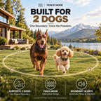 Wireless Dog Fence for 2 Dogs, 2-in-1 Electric Fence and Training Collar System, Up to 856 Acres, 5900FT Remote Range, 185-Day Standby, 3 Training Modes, LED Flashlight, IPX7 Waterproof, Black
