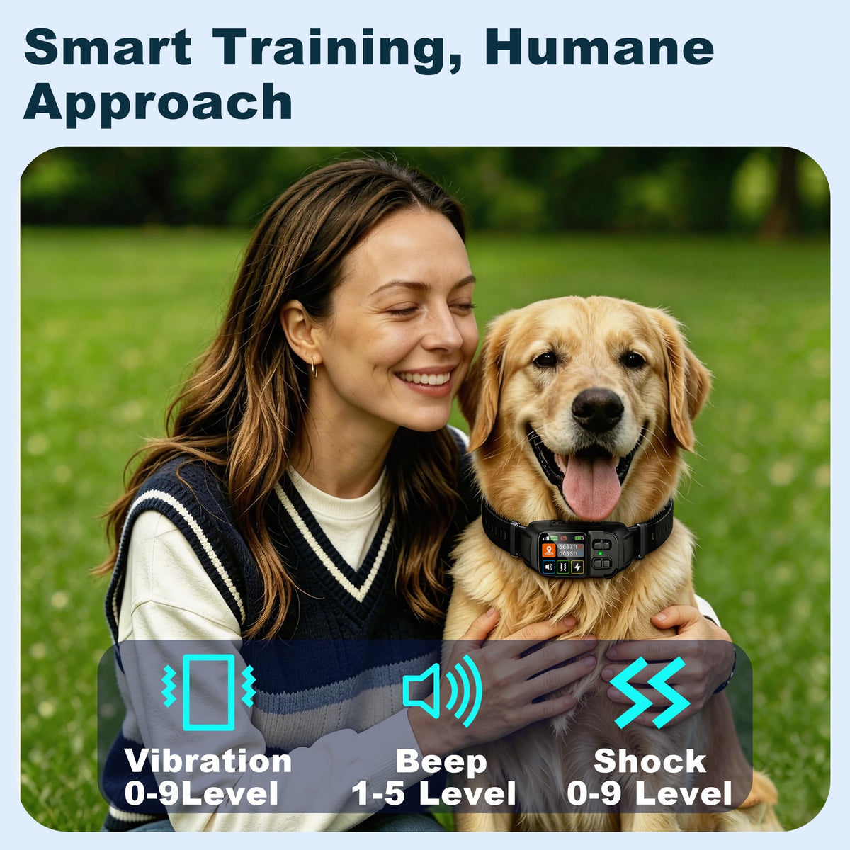Wireless Dog Fence 2-in-1 Circular Rectangular Boundary No Subscription