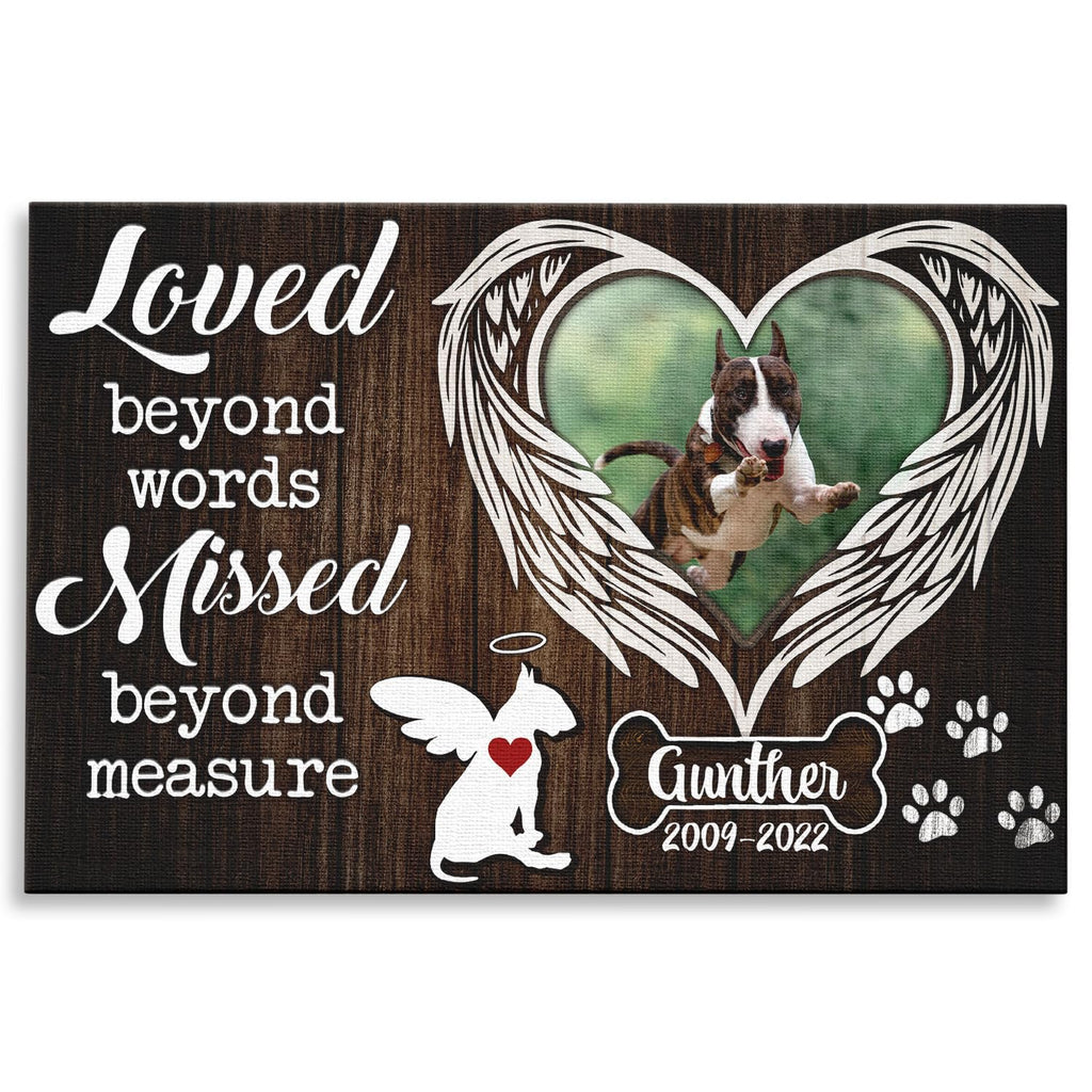 Dem Canvas Personalized Dog Memorial Canvas, Loss Of Dog Gifts, Your Wings Were Ready, Dog Memorial Gifts, Dog Death Sympathy Gifts, Custom Dog Memorial Gift For Pet Loss (36x24)
