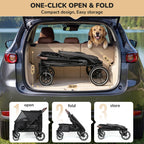 ELEMARA Large Dog Stroller with Walk-in Ramp, up to 110 lbs – Heavy Duty Dog Stroller for Large Dogs & 2 Medium Dogs, All-Terrain Wagon for Senior, Injured & Post-Surgery Pets