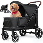 ELEMARA Large Dog Stroller with Walk-in Ramp, up to 110 lbs – Heavy Duty Dog Stroller for Large Dogs & 2 Medium Dogs, All-Terrain Wagon for Senior, Injured & Post-Surgery Pets