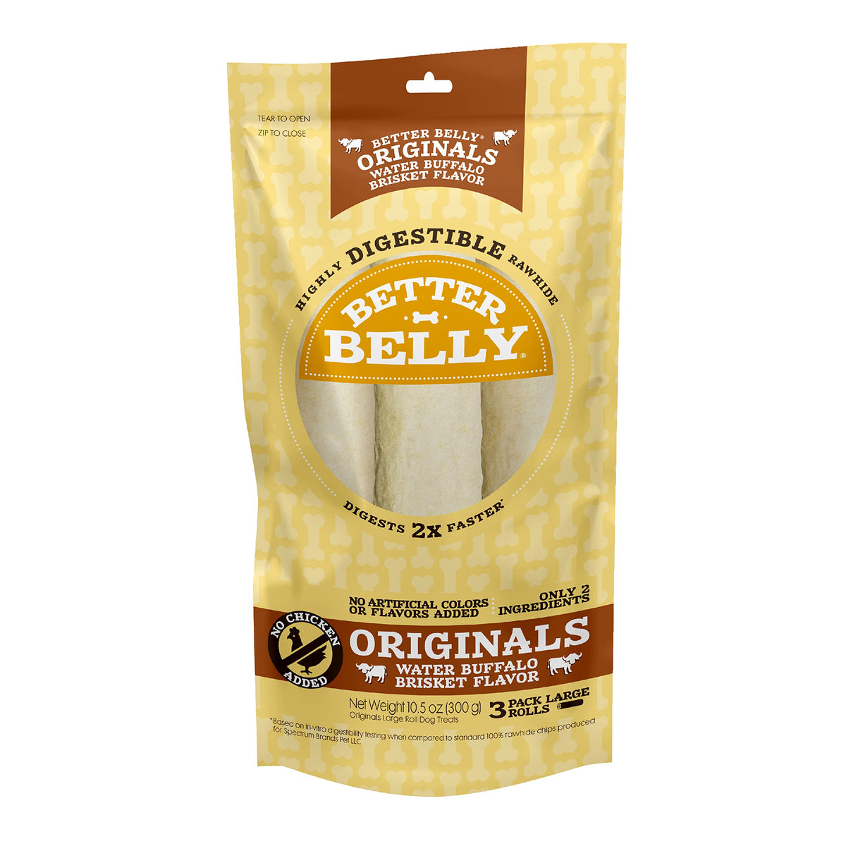 Better Belly Pork Hide Small Roll Highly Digestible Dog Treats, 20 Count