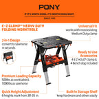 Pony Portable Folding Work Table, Workbench & Sawhorse