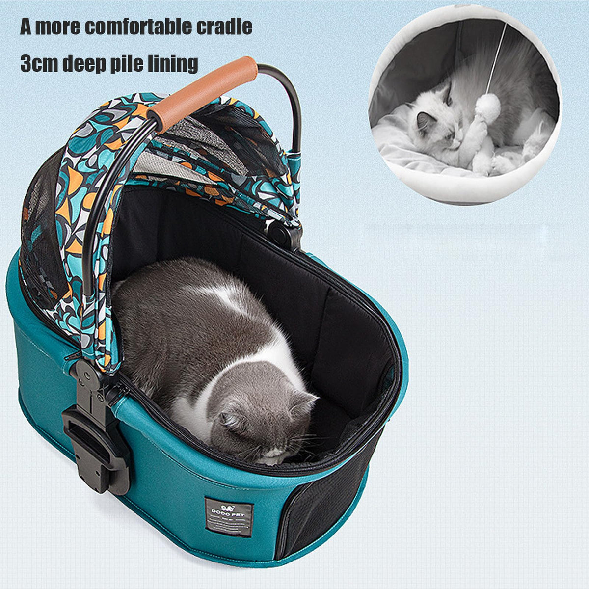 Pet Stroller with Detachable Carrier, 3 in 1 Folding Lightweight Dog Stroller with Storage Basket and Cup Holder Premium 4 Wheel Shock-Absorbing Travel Stroller for Puppies Kitties,Dark Gray