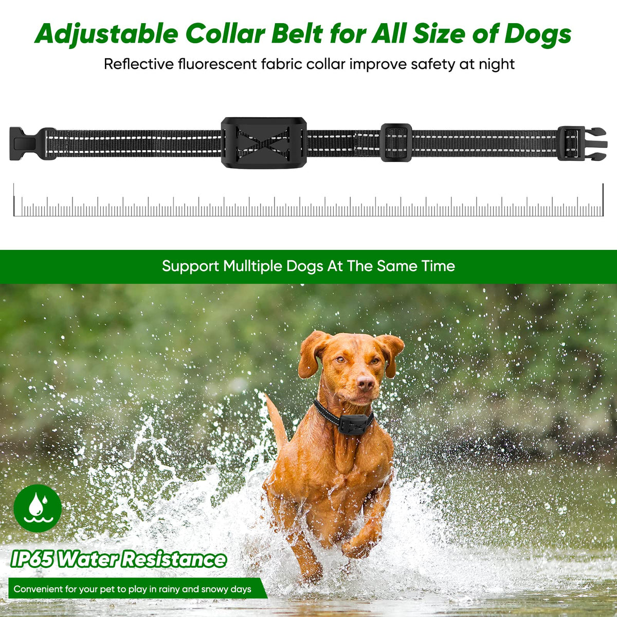 ABHY Wireless Dog Collar Fence System, Electric Fence for Dogs, Waterproof Perimeter Dog Collar Remote Training Collar with Wireless Adjustable Vibration & Shock，Suitable for Large and Medium Dogs
