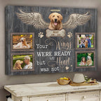 Dem Canvas Personalized Dog Memorial Canvas, Loss Of Dog Gifts, Your Wings Were Ready, Dog Memorial Gifts, Dog Death Sympathy Gifts, Custom Dog Memorial Gift For Pet Loss (36x24)