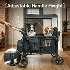 Foldable 4 Seater Pet Wagon, Alloy Frame Pet Stroller, Large Dog Stroller