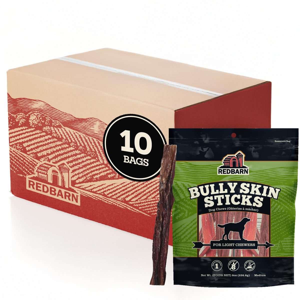 Redbarn 12" Bully Sticks 100% Natural Beef Dog Chew Rawhide Free Case of 35