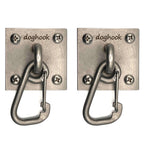 Canine Hitch- Secure Dog Leash Parking Wall Slim Hook with Clip 6 Pack - Tie Out Stainless Steel & ABS Mounting Plate for Strength - Practical Lead Management for Home & Business