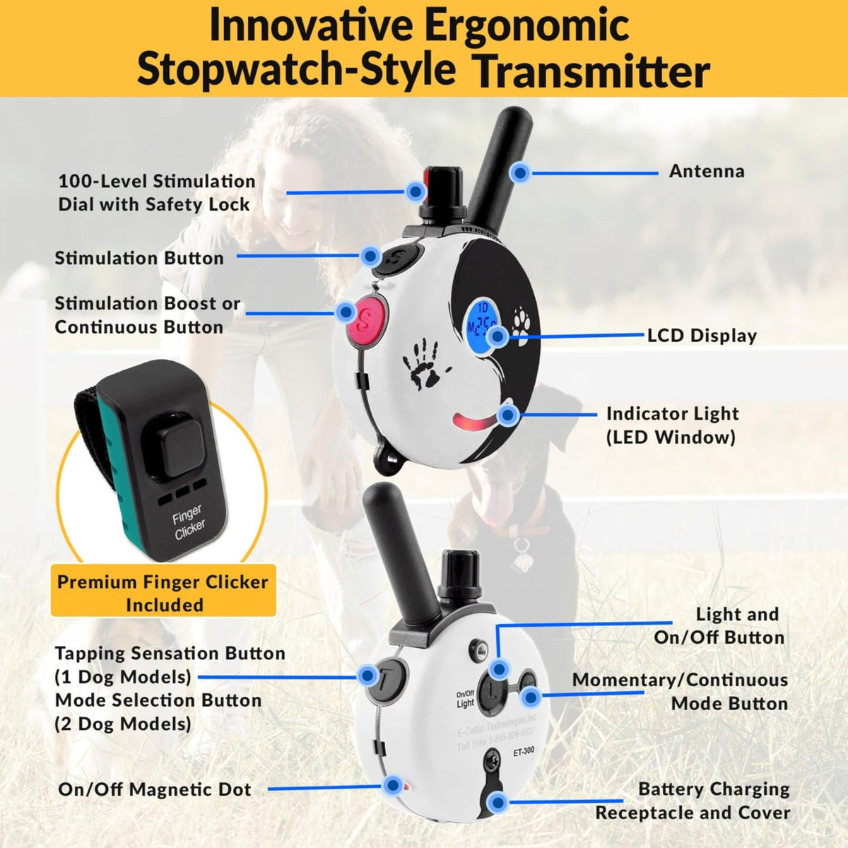 E-Collar Educator ZEN-302 Remote Dog Training Collar, 2 Dog