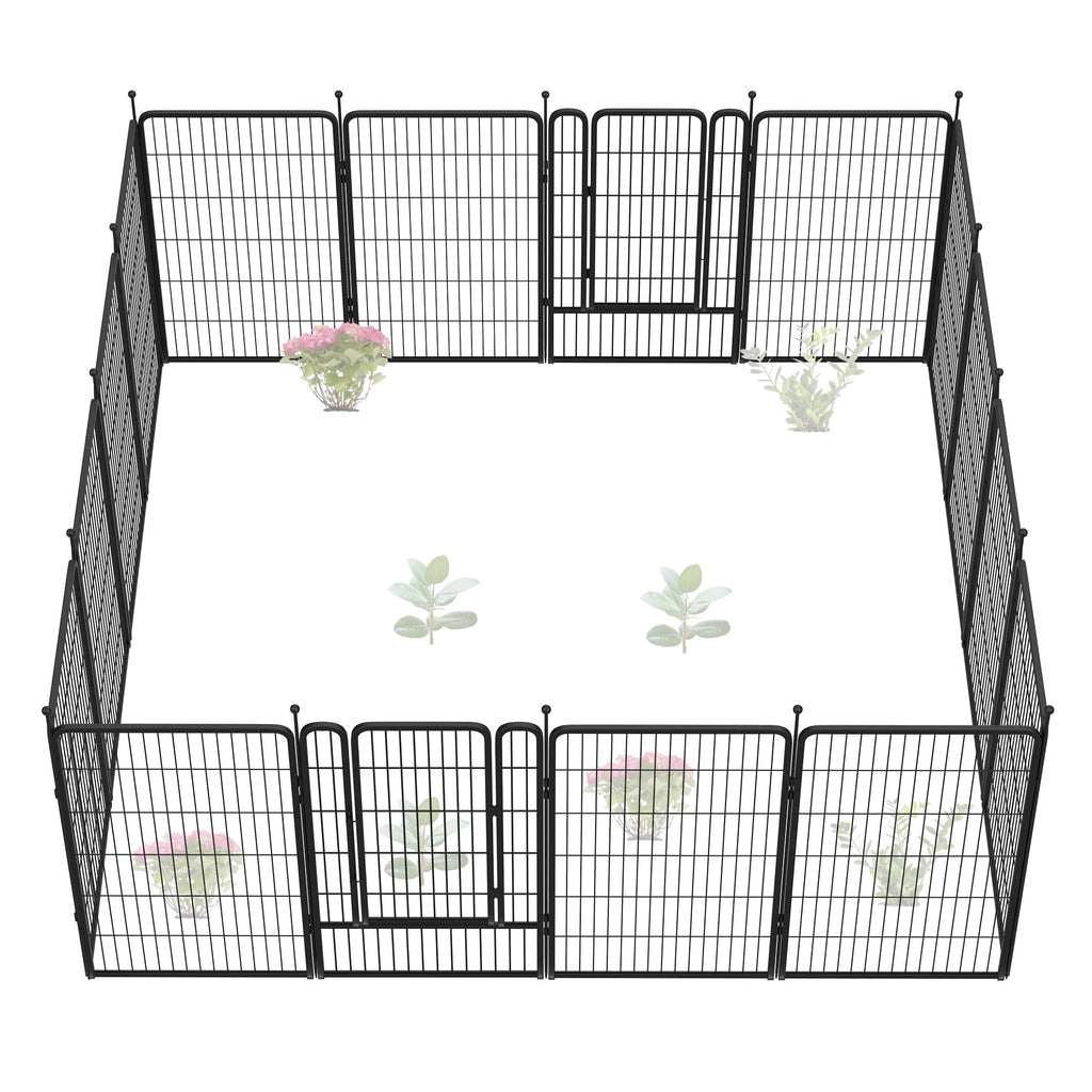FXW No Dig Garden Fence, Outdoor for Yard, 50in(H) x 62.6ft(L), 24 Panels