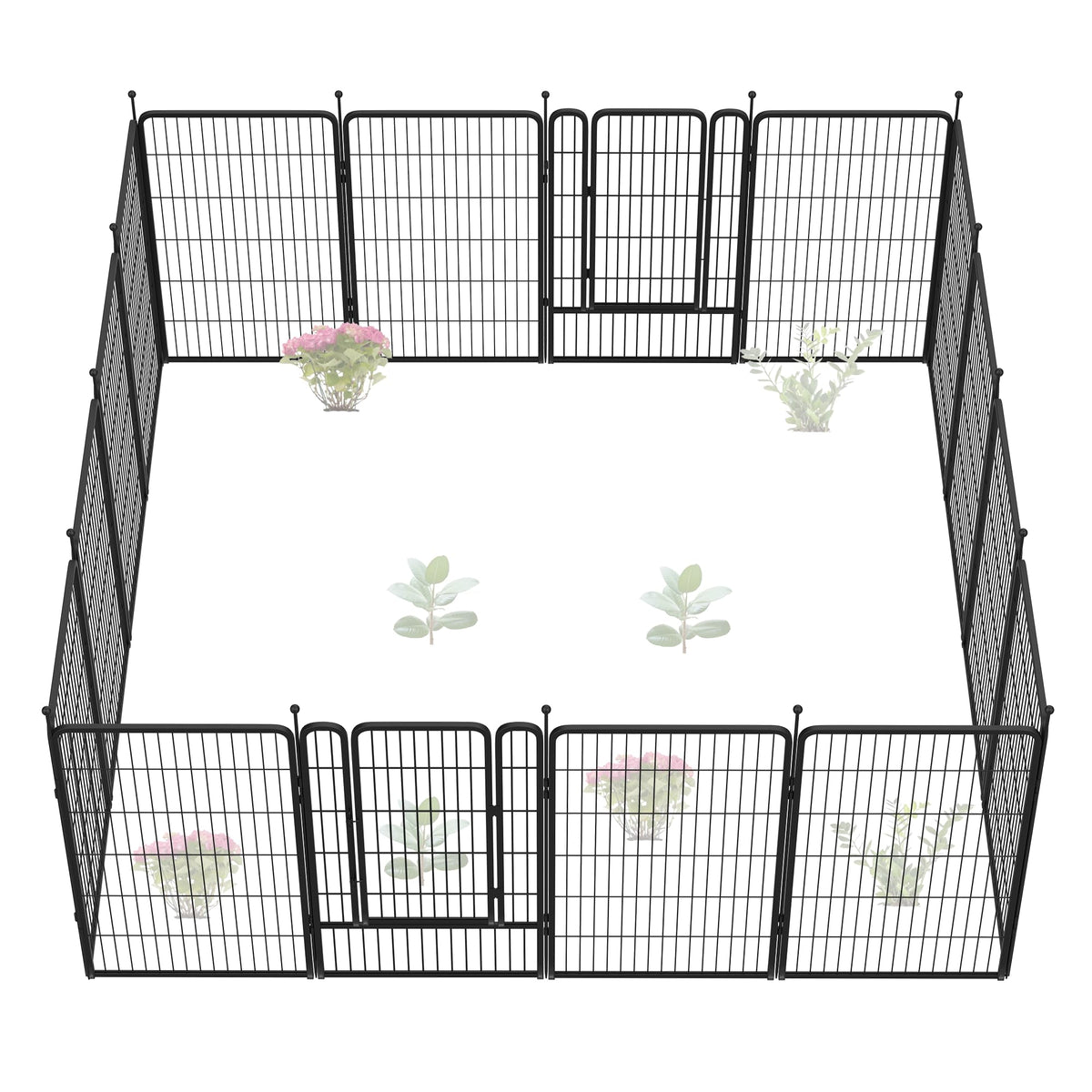 FXW No Dig Garden Fence, Outdoor for Yard, 50in(H) x 62.6ft(L), 24 Panels