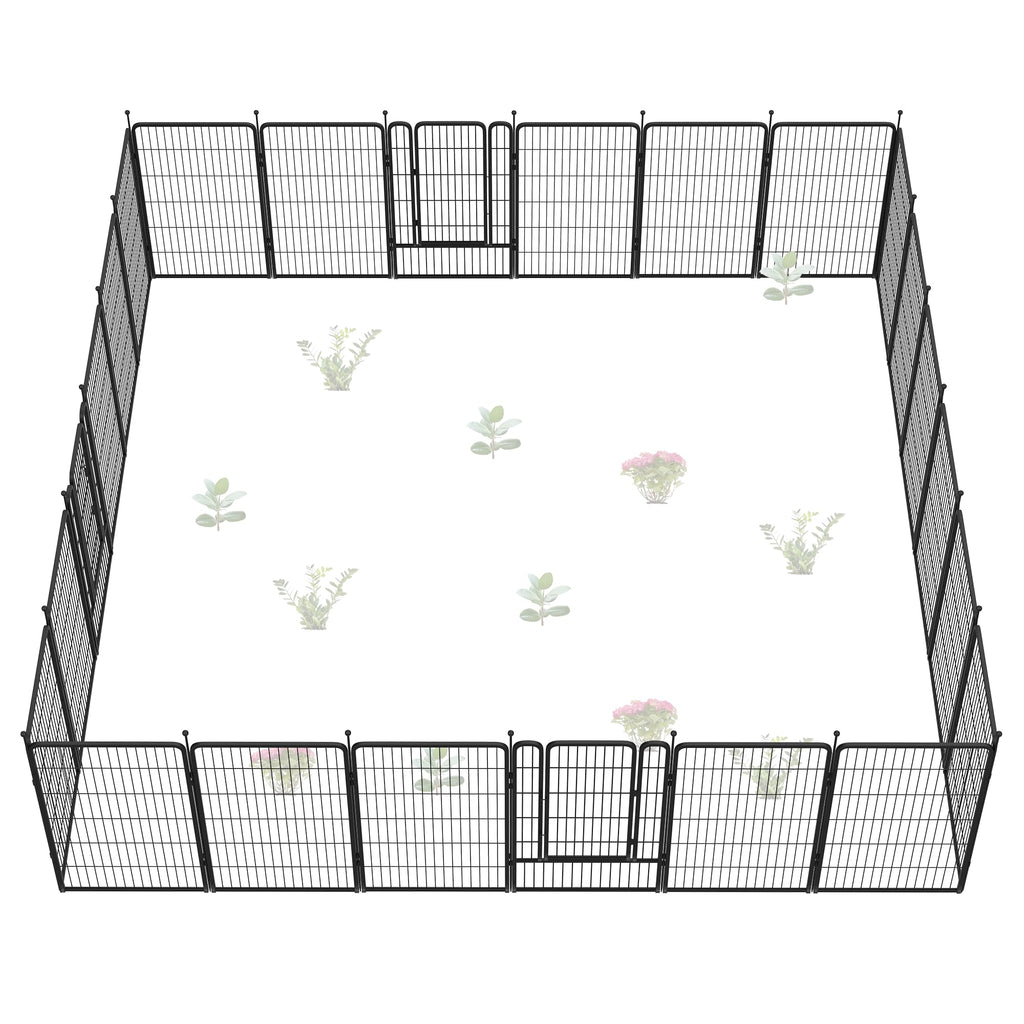 FXW No Dig Garden Fence, Outdoor for Yard, 50in(H) x 62.6ft(L), 24 Panels