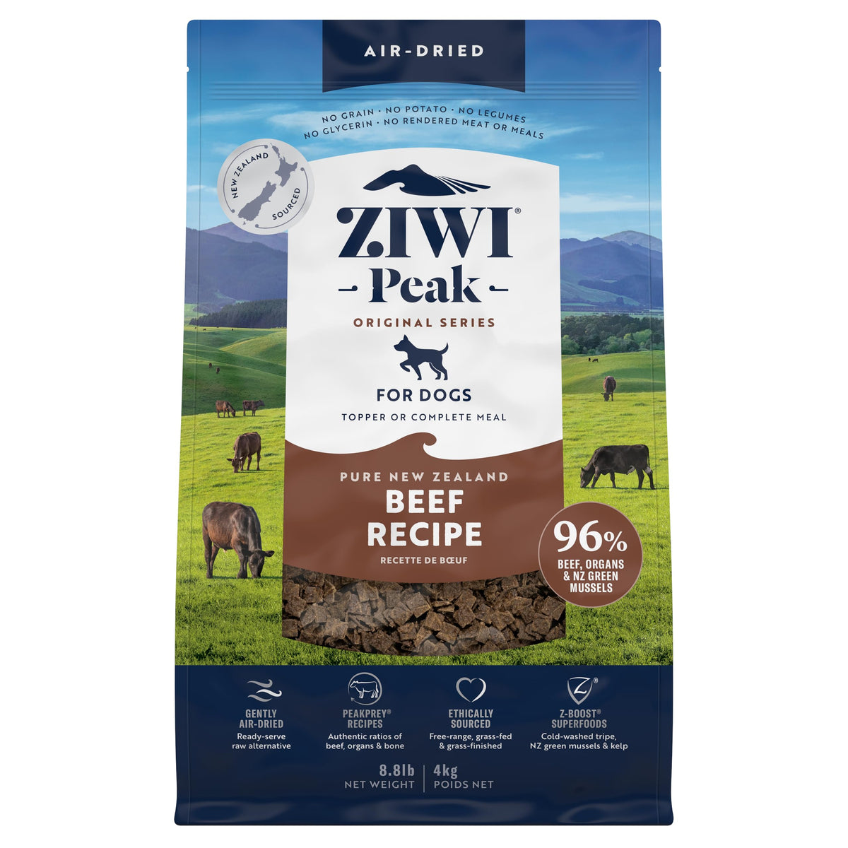 ZIWI Peak Air-Dried Dog Food, Beef, Grain-Free, 8.8 lb