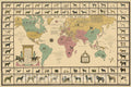 Pictorial Map 1933 - Dog Map of the World Historical Map Print - 66in x 44in