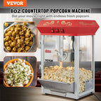 VEVOR Hot Dog Roller 7 Rollers 18 Hot Dogs Capacity 1050W Stainless Sausage Grill & Commercial Popcorn Machine, 8 Oz Kettle, 850 W Countertop Popcorn Maker for 48 Cups per Batch
