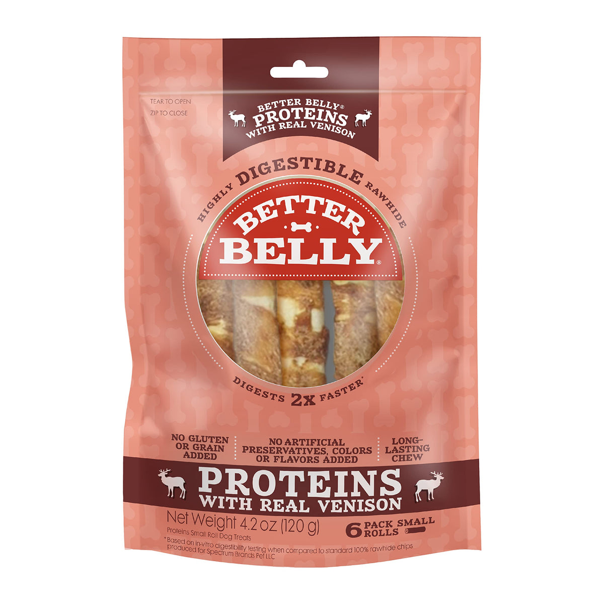 Better Belly Proteins Roll Highly Digestible Dog Treats, 6 Count (24 Pack)