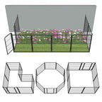 FXW No Dig Garden Fence, Outdoor for Yard, 50in(H) x 62.6ft(L), 24 Panels