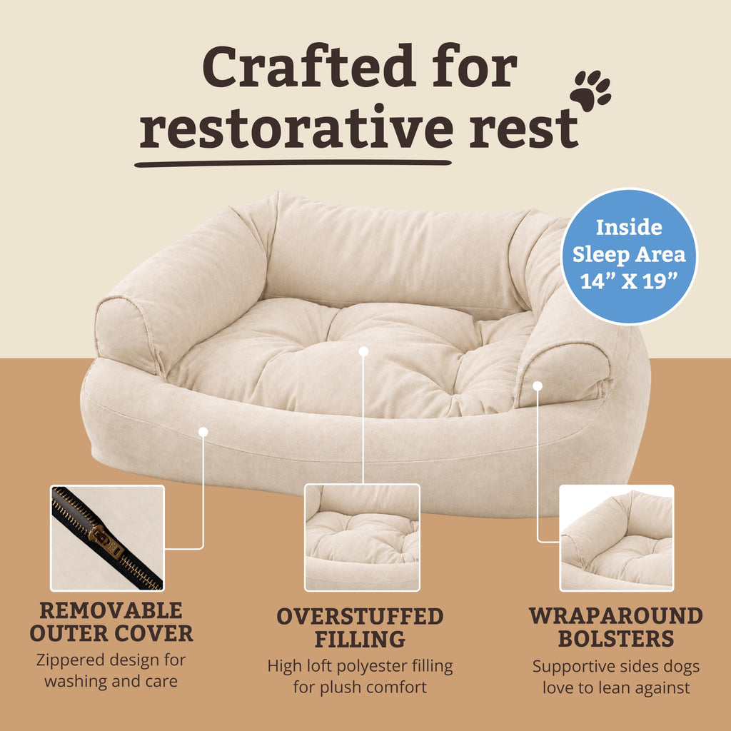 Snoozer Pet Products - Overstuffed Luxury Dog Sofa | Small - Buckskin