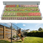 FXW No Dig Garden Fence, Outdoor for Yard, 50in(H) x 62.6ft(L), 24 Panels