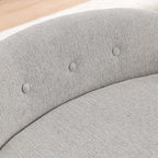 Oversized Size Oval Semi-Enclosed Dog Sofa - Durable Linen Material, Button-Tufted Backrest, High-Center Low-Sides Support & Plush Comfort-Beige
