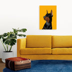 20 x 28 Inch | Dobermann | contemporary dog art animal artwork pet portrait dog lover gift Original Handmade Modern Abstract Oil Canvas Painting Wall Artwork