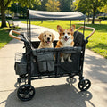 Foldable 4 Seater Pet Wagon, Alloy Frame Pet Stroller, Large Dog Stroller