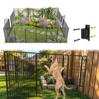 FXW No Dig Garden Fence, Outdoor for Yard, 50in(H) x 62.6ft(L), 24 Panels