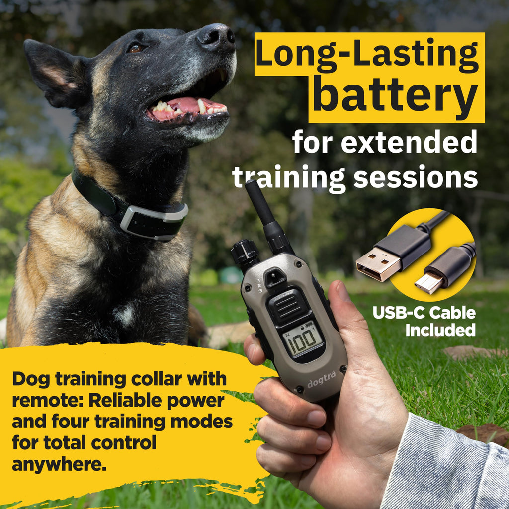 Dogtra 1900X E-Collar for Dog Training - 3/4 Mile Range, for Dogs 35 lbs+, IPX9K Waterproof, 100 Stimulation Levels, Vibration, Tone, Rechargeable - Ideal for Dog Owners and Professional Trainers