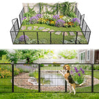FXW No Dig Garden Fence, Outdoor for Yard, 50in(H) x 62.6ft(L), 24 Panels