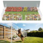 FXW No Dig Garden Fence, Outdoor for Yard, 50in(H) x 62.6ft(L), 24 Panels