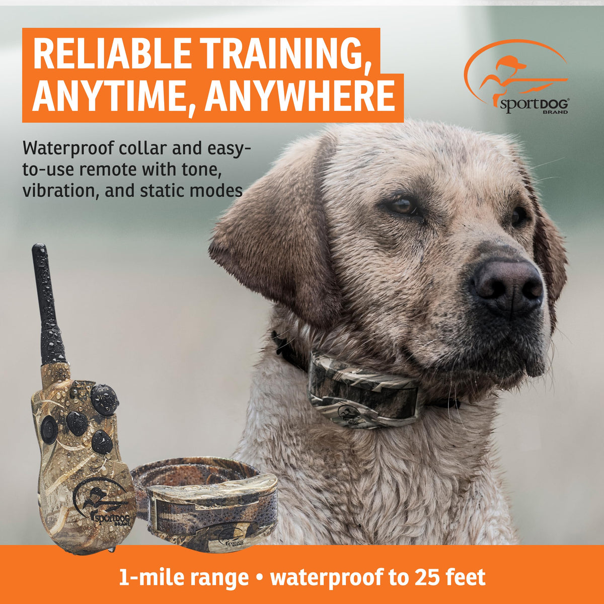 SportDOG WetlandHunter 1825X Remote Trainer, 1 Mile Range, 21 Static Levels