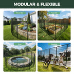 FXW No Dig Garden Fence, Outdoor for Yard, 50in(H) x 62.6ft(L), 24 Panels