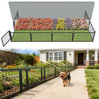 FXW No Dig Garden Fence, Outdoor for Yard, 50in(H) x 62.6ft(L), 24 Panels