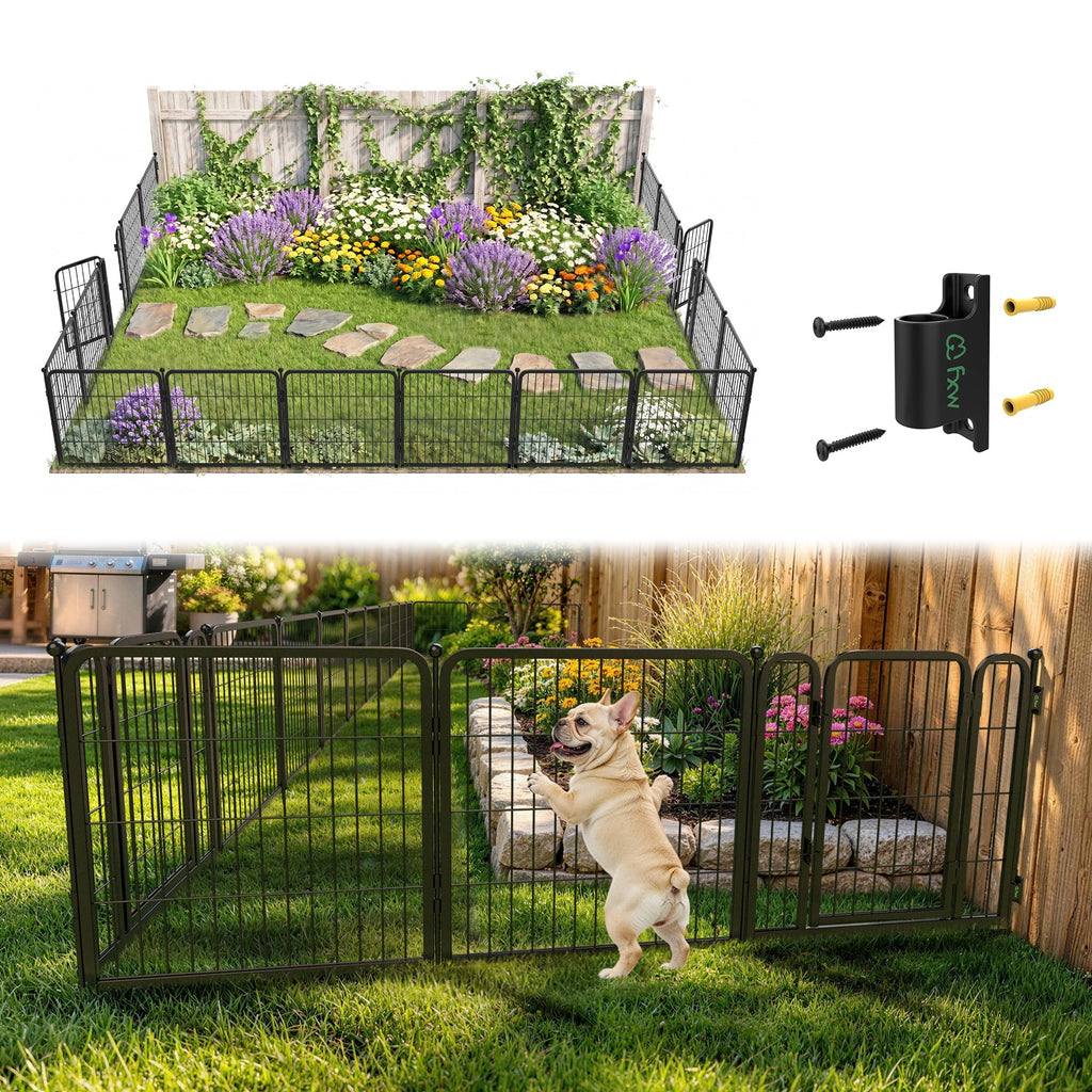 FXW No Dig Garden Fence, Outdoor for Yard, 50in(H) x 62.6ft(L), 24 Panels