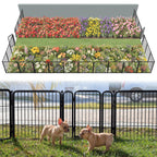 FXW No Dig Garden Fence, Outdoor for Yard, 50in(H) x 62.6ft(L), 24 Panels