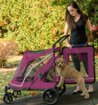 Pet Gear NO-Zip Stroller, Push Button Zipperless Dual Entry, for Single or Multiple Dogs/Cats, Pet Can Easily Walk in/Out, No Need to Lift Pet